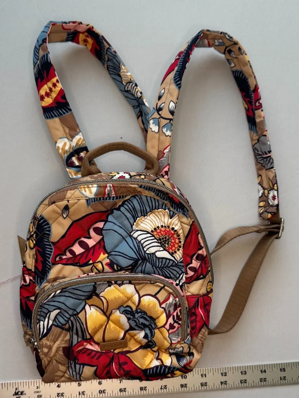 Vera Bradley Performance Twill Mini Backpack Botanical Beauty Floral